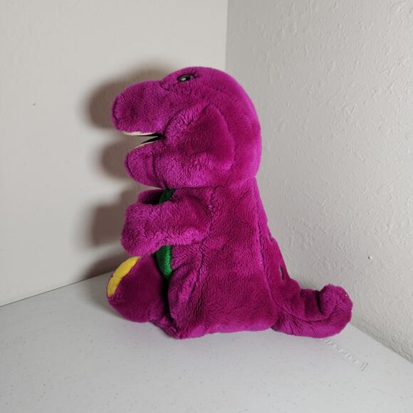 The Lyons Group 1992 Barney  Plush Stuffed Animal Dinosaur Purple Green Yellow - Picture 5 of 8